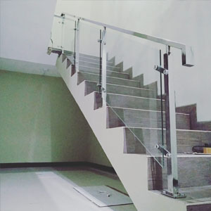 Railing tangga kaca stainless Jakarta